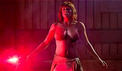 big_breasts bryce_dallas_howard claire_dearing digital_media_(artwork) flare ginger jurassic_world large_breasts omf(artist) short_hair standing thick_thighs tied_shirt