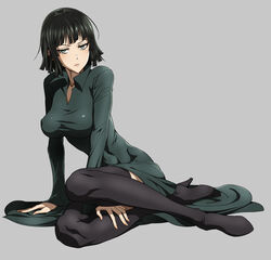 1girls 2021 adult adult_female bangs big_breasts black_hair black_legwear blunt_bangs blush bob_cut boots breasts cleavage covered_erect_nipples covered_navel don_(rg06268) dress female fubuki_(one-punch_man) full_body fully_clothed fully_clothed_female gray_background green_dress green_eyes grey_background half-closed_eyes high_heels large_breasts light-skinned_female light_background light_skin lips long_dress long_sleeves looking_at_viewer on_floor one-punch_man pink_lips short_black_hair short_hair simple_background sitting solo solo_female solo_focus superhero superheroine thigh_boots thighhighs unamused upset