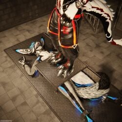 1:1 3d_(artwork) 4k absurd_res animal_genitalia animal_penis anthro anthro_on_anthro arms_tied ball_crush ball_squeeze balls basement biped black_body black_boots black_clothing black_footwear black_fur black_shoes blender_(artwork) blender_cycles_(artwork) blue_body blue_fur blue_penis bodily_fluids bondage boot_on_balls boot_on_penis boots bottomwear bound breasts canid canine canine_genitalia canine_penis canis claws clothed clothing cock_and_ball_torture cockbox crush cuff_(restraint) cum cum_dripping_from_penis cum_on_penis demonic depth_of_field digital_media_(artwork) dominant dragonplayer dragonplayer_(character) duo erection feet female flat_balls foot_crush foot_fetish foot_on_balls foot_on_penis foot_play footwear fox fur genital_fluids genital_torture genitals goth_boots grey_body grey_fur hair hi_res hindpaw hybrid inside iris_prodigy jacket jex knot leather leather_boots leather_clothing leather_footwear leather_jacket leather_topwear legs_tied legwear male male/female mammal metal_cuffs moan multicolored_body nardoragon nude on_ground open_mouth orgasm pain pants paws penis penis_squeeze piercing prison prison_cell reflection restraints rexouium sex shoes shoes_on slim slim_anthro slim_male slim_sub smile standing standing_on_balls submissive submissive_male tail topwear torture trampling white_body white_fur