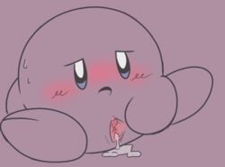 blue_eyes blush clitoris cum cum_in_pussy cute cute_face feet female female_only kirby kirby_(series) nintendo powoomy pussy_grab solo solo_female