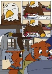 accipitrid accipitriform anthro avian big_penis bird canid canine canis clothed clothing comic daddy_kink deep_throat dialogue digital_media_(artwork) domestic_dog duo eagle english_text family feathery fellatio female fox genitals group hi_res humor husky lgbt love male male/female male/male mammal masturbation mature_female nordic_sled_dog oral oral_penetration penetration penile penis romantic romantic_couple sagilmito sex simple_background slice_of_life spitz text vein veiny_penis