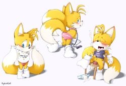 1boy all_fours alystaircat anal anal_penetration animal_genitalia anthro anthro_only ass ass_up blue_eyes blushing briefs bulge canine chair cheek_tuft closed_eyes cock collar collar_and_leash cub cum cumming cumshot dildo dildo_in_ass erection femboy footwear foreskin fox fur gloves handwear humanoid humanoid_penis leash male male_cub male_only no_humans open_mouth orgasm penis pink_briefs pink_underwear precum red_briefs red_underwear riding_dildo sex_toy shirt shy socks solo sonic_(series) sonic_the_hedgehog_(series) t-shirt tails tails_the_fox tongue tongue_out uncircumcised uncircumcised_penis uncut underwear white_briefs white_footwear white_fur white_gloves white_handwear white_socks white_underwear yellow_fur young