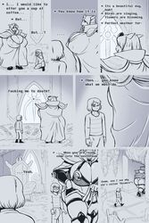 asgore_dreemurr ass assmore_(under(her)tail) big_ass big_breasts breasts cloak crown english_text fat_ass frisk frisky_(under(her)tail) heels horn horns lingerie page_15 queen thewill thick_thighs thighhighs thighs under(her)tail undertale undressing