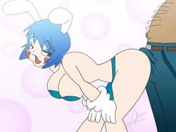 babba_(rickeyracoon123) boner bulge bunny_ears bunny_girl buttjob clothing dry_humping ds-djinn erection erection_under_clothes faceless_male female grinding hot_dogging huge_breasts lap_dance looking_back male solo_focus twerking