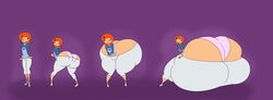 1girls ahe_gao ass ass_cleavage ass_crack ass_expansion ben_10 butt_crack cartoon_network da-fuze female female_only gwen_tennyson huge_ass hyper hyper_ass immobile massive_ass sequence thick_thighs
