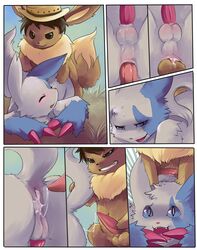 anthro cum cum_in_ass eevee fur furry furry_ears furry_tail gay male multiple_males nintendo pokemon pokemon_(species) purplekecleon shiny_pokemon shiny_zangoose tail yaoi zangoose