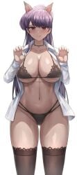 1girls big_breasts female jasony komi-san_wa_komyushou_desu komi_shouko lingerie long_hair solo tagme thighhighs