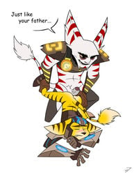 2boys alister_azimuth captain_random english_text male male_only multiple_males ratchet_(ratchet_and_clank) ratchet_and_clank tagme text yaoi