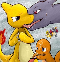 artist_request censored charizard charmander charmeleon feral feral_only male/ambiguous nintendo pokémon_(species) pokemon pokemon_(species) pokemon_rgby shiny_charizard shiny_charmander shiny_charmeleon shiny_pokemon tagme