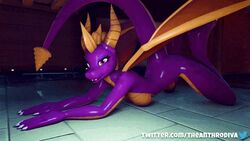 1girls 3d 3d_(artwork) activision animated anthro anthrodiva compression_artifacts digital_media_(artwork) dragon female gif humanoid looking_at_viewer purple_body purple_eyes purple_scales rule_63 scales short_playtime smaller_version_at_source solo spyro spyro_the_dragon video_games wings