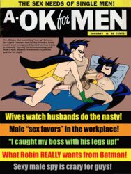 2boys age_difference anal anal_penetration anal_sex animan animanstudios batman batman:_the_animated_series batman_(series) body_hair boots bottomless cape cowl cum cum_dripping_from_penis cum_in_ass dc dc_comics dcau dick_grayson domino_mask english_text erect_nipples erection exposed_nipples gay gay_sex gloves hairy hands_behind_head human legs_held_open magazine male male/male male_only mask mostly_nude naughty_face nipples orgasm_from_anal penis_size_difference precum_drip robin_(dc) robin_(dick_grayson) shorts_around_one_leg spread_legs superhero tagme text utility_belt yaoi younger_dom_older_sub younger_penetrating_older