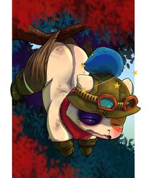 ass beat_up cat crying eyes_closed league_of_legends mouth_open nose_bleed tagme teemo