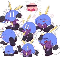 anal blue_body blue_skin blush censored closed_eyes cute cute_face femboy kirby kirby_(series) meta_knight nintendo pink_body pink_skin waioi yellow_eyes