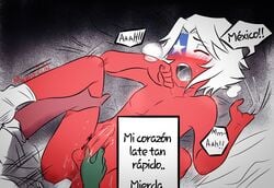 2boys anal anal_insertion anal_sex blush chile_(countryhumans) countryhumans cum cum_while_penetrated envyjudasneji gay male mexico_(countryhumans) yaoi