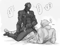 2boys bondrewd erection_under_clothes fully_clothed gueira helmet made_in_abyss male_only mask straddling