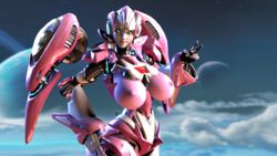 1girls 3d alien alien_girl arcee arch1monde blue_eyes breasts ex-01_nicee exposed exposed_breasts female female_focus female_only hand_on_hip large_breasts nipples peace_sign pink_body robot_girl self_upload solo solo_female solo_focus source_filmmaker tagme topless transformers transformers_g1 transformers_online