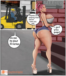 big_breasts big_butt big_penis bimbo carmen_green female heel_boots high_heels lasgaclaven lasgaworld pink_hair platform_heels