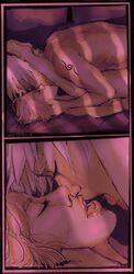1boy 1girls after_kiss age_difference arm_tattoo female female_human femsub hatake_kakashi human human_male kissing kissing_while_penetrated legs_up light-skinned_female light_skin long_hair lying_on_back lying_on_person male mating_press mature_male missionary missionary_position naked naruto naruto_(series) naruto_shippuden older_male older_penetrating_younger open_mouth passionate pink_hair pussy sakura_haruno sex short_hair silver_hair split_screen tattoo teacher_and_student teenage_girl teenager umechaw vaginal_penetration younger_female