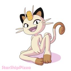 1girls anthro cat felid feline felis female flat_chest fur furry furry_only genitals looking_at_viewer meowth nintendo nude open_mouth pokémon_(species) pokemon pussy semi-anthro solo starshippizza tail tongue