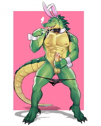 bunny_ears gay league_of_legends male_only panties penis playboy_bunny renekton reptile reptile_humanoid riot_games scalie server skimpy_clothes skimpy_outfit solo