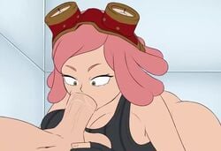 animated ass eyelashes fat_ass fellatio female fluids goggles goggles_on_head large_ass large_penis lowres male mei_hatsume my_hero_academia oral penis pink_hair scrabble007 short_hair short_playtime shounen_jump sound straight tagme thelewdzer video voice_acted yellow_eyes