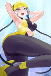 1girls blonde_hair elesa_(pokemon) elesa_(pokemon_bw) female female_only fully_clothed gym_leader high_heels jtveemo looking_at_viewer nintendo pokemon pokemon_bw solo solo_female