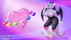 1girls 2019 alternate_version_available amber_eyes anthro areola areolae big_breasts breasts busty chubby cleavage cosplay costume feline female furry furry_breasts furry_tail hourglass_figure jonathan_ponikvar nipples peter_and_company peter_and_whitney pink_nipples purple_fur purple_hair rouge_the_bat rouge_the_bat_(cosplay) signature sonic_(series) sonic_the_hedgehog_(series) voluptuous whitney_ponikvar wide_hips