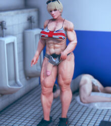 1boy 1futa 3d abs after_anal after_sex bathroom big_breasts big_hips big_penis big_thighs blonde_hair bra breasts cum cum_dripping cum_in_ass cum_inside cum_out_ass cum_pool cumdrip dickgirl earrings england face_down_ass_up flaccid futa_on_male futadom futanari hdregrets kneeling large_breasts large_penis male male_penetrated malesub midriff muscular muscular_futanari muscular_thighs navel penis penis_out pubic_hair shoes short_hair sneakers standing sunglasses sunglasses_on_head thick_thighs underboob union_jack union_jack_bikini united_kingdom urinal used wide_hips