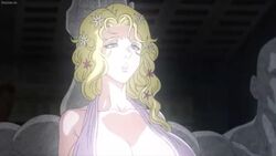 1girls animated aphrodite_(shuumatsu_no_valkyrie) big_breasts blonde_female blonde_hair breast_grab breast_hold breast_lift breasts_in_face female female_focus female_only flowers_in_hair huge_breasts lifting_breasts screencap shuumatsu_no_valkyrie sound surprised video wind wind_lift