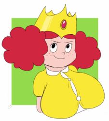 1girls 2020 big_breasts black_eyes breasts crown cute female_only freckles godalmite powerpuff_girls princess_morbucks red_hair tagme