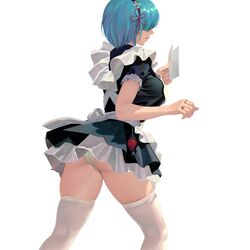 ass hongcasso panties re:zero_kara_hajimeru_isekai_seikatsu rem_(re:zero) white_panties