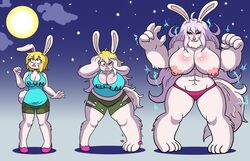 ass_expansion breast_expansion bunny_girl carrot_(one_piece) female female_only growth identity_death one_piece prinnydood transformation transformation_sequence wererabbit