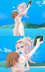 1boy 1girls 3d arms_up ass beach big_penis bikini bikini_lift blonde blonde_female blonde_hair blue_eyes blush blushing breasts brown_hair bullying closed_eyes clothed_female clothed_female_nude_male clothed_on_nude completely_naked completely_nude completely_nude_male danganronpa danganronpa_v3 embarrassed embarrassed_nude_male eyebrows eyelashes femboy femboy_on_female femdom fujisaki_chihiro hands_up head_between_breasts height_difference hetero highleg hills holding_clothes holding_swimming_trunks holding_swimsuit humiliation iruma_miu koikatsu large_breasts large_penis larger_female laughing legs long_hair looking_at_another looking_down male/female mmd motorboating necklace nipples only_one_naked outside pale-skinned_female pale_skin penis penis_between_legs pink_nipples pink_sunglasses ponytail sea seaside semi-erect shaved_armpit shaved_crotch shocked short small_sub_big_dom smaller_male smaller_sub standing stolen_swimming_trunks stolen_swimsuit straight straight_hair sunglasses sunglasses_on_head surprised swimming_trunks swimsuit_aside swimsuit_removed tall tall_female taller_female tease teasing tied_hair ultimateenf water