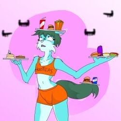 femboy femboy_hooters hooters hooters_uniform new_scout nicolas_wolfman nikki_(tawagoto)