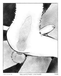 2024 4:5 absurd_res animal_genitalia animal_penis anthro balls bodily_fluids border canine_genitalia canine_penis comic cum cum_inside duo genital_fluids genitals greyscale hi_res internal knotting male monochrome penetration penile penile_penetration penis sharkinthepark white_border
