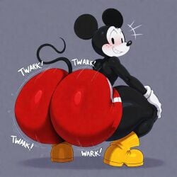 ai ai_generated big_ass big_ass_(male) big_butt clapping_cheeks disney huge_ass huge_butt jinu_(style) male male_only mickey_mouse mouse presenting presenting_hindquarters short_shorts shorts solo solo_male squat squatting twerking yellow_boots yellowskittlezz