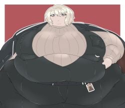 1girls bbw faust_(limbus_company) female ghostva11a limbus_company overweight overweight_female project_moon white_hair
