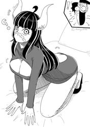 ass_cleavage butt_crack female female_focus high-angle_view jonaspikun6 male monochrome one_piece page_one solo_focus tagme ulti_(one_piece) virgin_killer_sweater