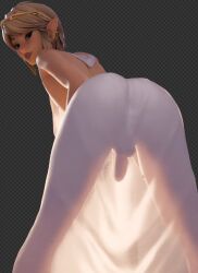 1boy 1femboy 3d 3d_model ass backlighting balls blonde_hair blue_eyes checkered_background commentary cute cute_face earrings english_commentary femboy femboy_only from_behind fugtrup gay hyrule_warriors jewelry light-skinned_male light_skin link link_(hyrule_warriors) looking_at_viewer looking_back male male_only multiple_earrings naked no_panties parted_lips penis penis_out pointy_ears presenting presenting_hindquarters protected_link short_hair sidelocks simple_background solo testicles the_legend_of_zelda transparent_clothing uncensored unfinished