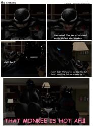 3d_(artwork) 5naptrap absurd_res ass backrooms_creature big_breasts big_butt big_teeth black_body black_clothing black_nipples black_topwear blue_eyes book breasts clothing comic comic_sans digital_media_(artwork) ear_piercing english_text entity fangs female furniture godzilla godzilla_(series) gorillaz_shirt group hands_behind_head hi_res holding_head humanoid karelia_(ace_rattman) living_room long_ears looking_at_another macro_female marvel monster night nipples on_sofa panties piercing she-venom sitting sitting_on_sofa sleeping sleeping_on_sofa sofa source_filmmaker_(artwork) symbiote talking_to_another talking_to_partner teeth text the_backrooms thick_thighs toho topwear trio underwear url watching_movie watching_television white_clothing white_eyes white_panties white_underwear wide_hips