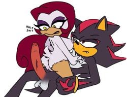 anatid anseriform anthro anus avian big_breasts big_penis bird black_arms_(sonic) breasts chaos-cuntrol darkwingslut duck duo eulipotyphlan female fluffy fluffy_chest genitals grabbing_fluff hedgehog leg_grab long_penis male male/female mammal nude nude_anthro nude_female nude_male penis pepita_robotnik sega shadow_the_hedgehog sonic_the_hedgehog_(series) text thigh_grab vulva
