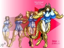 abs biceps breasts brown_hair cheetah docwolph feline female hair long_hair muscles muscular muscular_arms muscular_female muscular_legs muscular_thighs pecs tail xilimyth