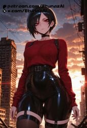 ada_wong ai_generated black_hair breasts etunazai female red_eyes short_hair