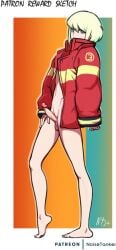 blonde_hair erection femboy lio_fotia male_focus noisetanker penis promare testicles