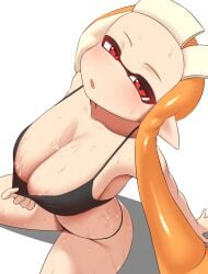 1girls 2025 armpit big_breasts black_clothing blush blushing_at_viewer breasts cleavage eyes_half_open female female_focus female_only forehead inkling inkling_girl kaori_(splatoon) light-skinned_female light_skin long_hair looking_at_viewer looking_up nintendo nobunagapero orange_hair peronattu png red_eyes revealing_clothes seductive seductive_look simple_background sitting skimpy_clothes solo solo_female solo_focus splatoon splatoon_(series) sweat sweatdrop sweating sweaty sweaty_body sweaty_breasts sweaty_cleavage tease teasing teasing_viewer teasing_with_breasts thick_thighs thighs tugging tugging_clothing white_background