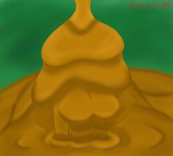 big_breasts comic covered_in_mud mud muddy outdoors quicksand rd_mc1789