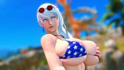 1girls 3d abs american_flag_bikini athletic athletic_female big_breasts bikini breasts elezen female final_fantasy final_fantasy_xiv huge_breasts large_breasts micro_bikini oc tagme usa_bikini