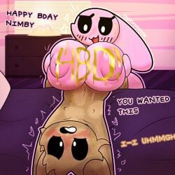 1:1 2024 anthro areola artist_name bed big_breasts black_sclera blush breast_play breasts brown_body cabinet cake dessert dialogue digital_drawing_(artwork) digital_media_(artwork) duo emanata english_text eyelashes felid feline female floppy_ears food front_view fur furniture hand_on_breast heart_symbol hi_res holding_breast huge_breasts inside lagomorph leporid long_ears lop_ears lying male male/female mammal marshmallow_(oxyoxyoxyox) monotone_body motion_lines narrowed_eyes navel nimby_(nimbynimbasa) nipple_dip nipples nude nude_female nude_male on_back open_mouth open_smile outline oxyoxyoxyox paint pink_body rabbit sex smile text titjob white_eyes