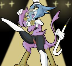 absurd_res android avian bird breasts cane clothing dominant dominant_female female femboy floating_hands french_kissing genitals grope hat headgear headwear hi_res kissing larger_female long_tongue machine male male/female nevrean penetration ringleader robot shizameakanzatsu size_difference sucking tongue vaginal_penetration vulva