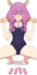 1girls 2boys aura_(sousou_no_frieren) big_breasts blushing_at_viewer censored censored_penis demon demon_girl demon_horns double_handjob fmm fmm_threesome frieren_beyond_journey's_end grey_eyes horns legs_apart looking_at_viewer multiple_vibrators na-suke pixelated pixelated_penis purple_hair school_swimsuit shaking sousou_no_frieren spread_legs swimsuit threesome vibrator vibrator_on_pussy vibrator_under_clothes